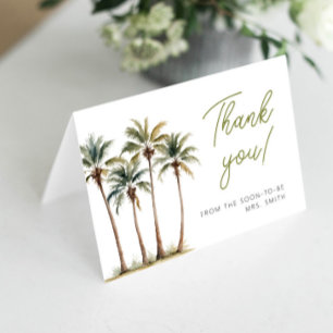 Tropical Palm And Beach Bridal Show Thank You Card