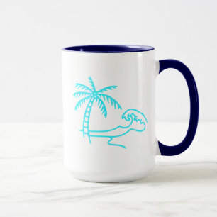 Tropical Palm and Wave Mug