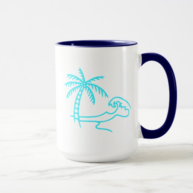 Tropical Palm and Wave Mug (Right)