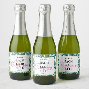 Tropical Palm Bachelorette Crew Summer Party Favou Sparkling Wine Label