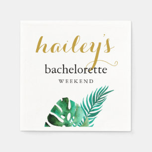 Tropical Palm Bachelorette Weekend with Name Napkin