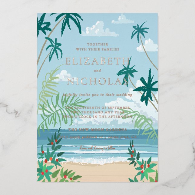 Tropical Palm Beach Wedding (Front)