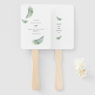 Tropical Palm Beach Welcome Outdoor Wedding Hand Fan