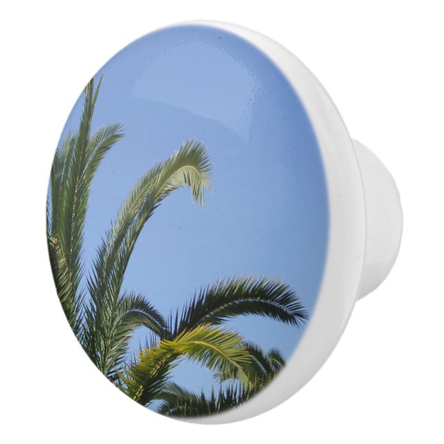 Tropical Palm Ceramic Knob (Right)