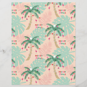 Tropical Palm Christmas Tree Scrapbook Paper