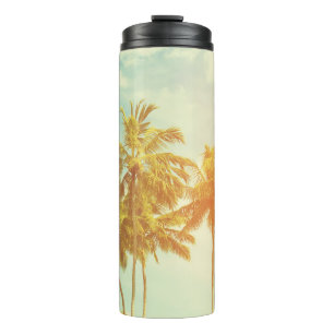 Tropical Palm Coast: Vintage Film. Thermal Tumbler