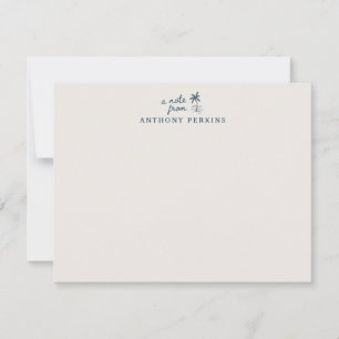 Tropical Palm Coastal Beach Personalized Note Card