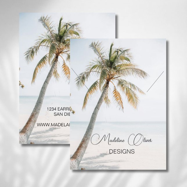 Tropical Palm Coastal Necklace Display Business Card (Creator Uploaded)