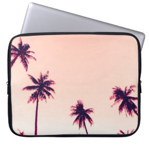 Tropical palm coconut trees on sunset sky nature b laptop sleeve