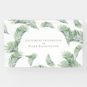 Tropical Palm Couple Names Wedding Banner