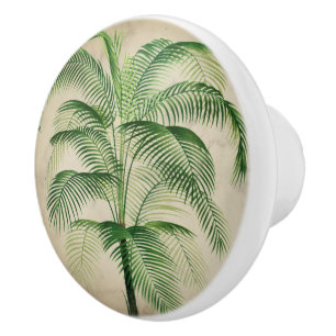 Tropical Palm Elegant Stylish Marble Ceramic Knob