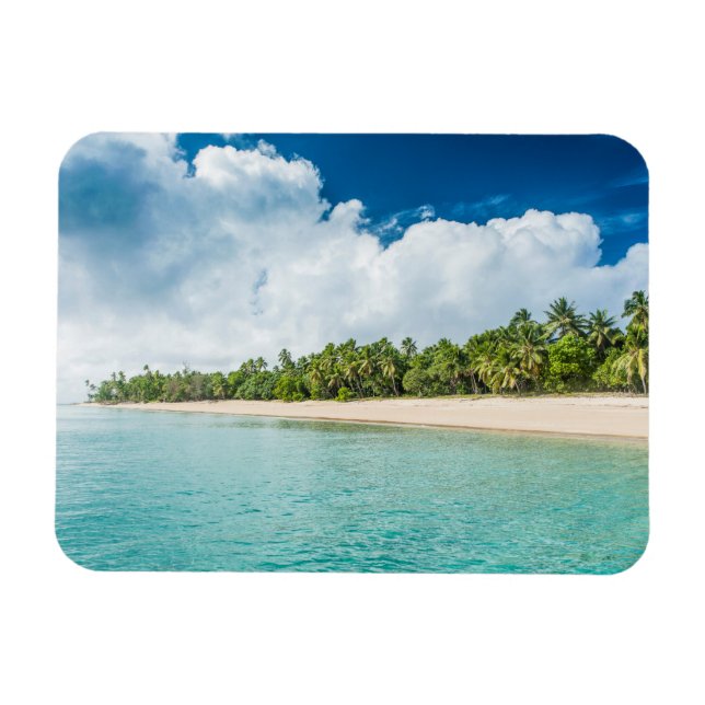 Tropical Palm Fringed Beach Magnet (Horizontal)