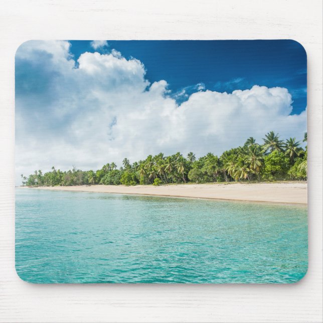 Tropical Palm Fringed Beach Mouse Pad (Front)