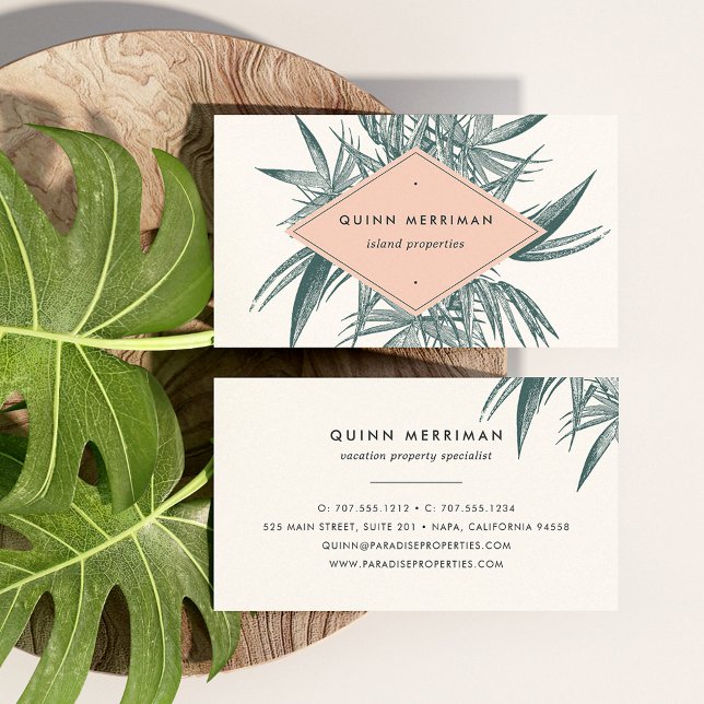 Tropical Palm Frond Business Card (Creator Uploaded)