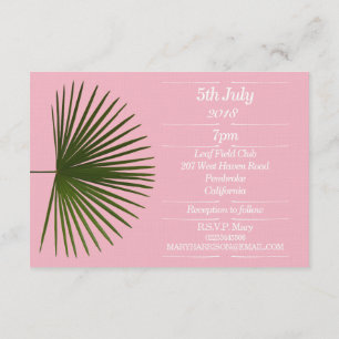 Tropical Palm Frond Leaf Wedding Invitation