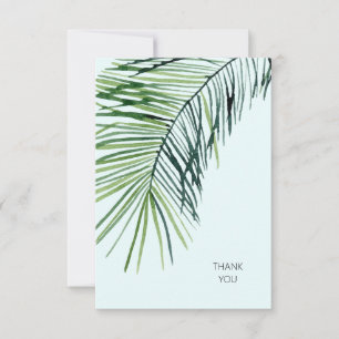 Tropical Palm Ice Blue Wedding Thank You