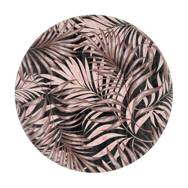 Tropical Palm: Jungle Floral Pattern. Cutting Board (Front)