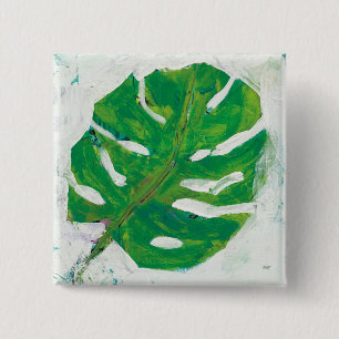 Tropical Palm Leaf 15 Cm Square Badge