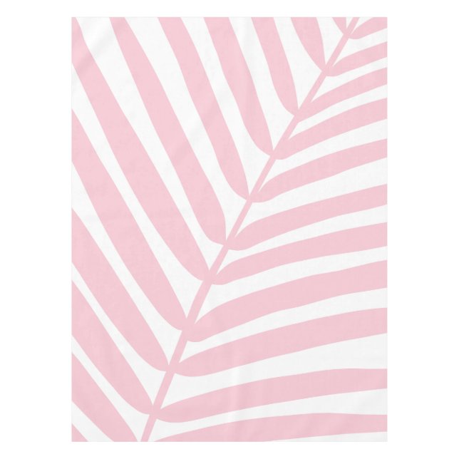 Tropical Palm Leaf Baby Pink Tablecloth (Front)