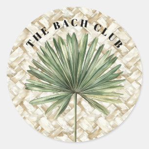 Tropical Palm Leaf   Bach Club Classic Round Sticker