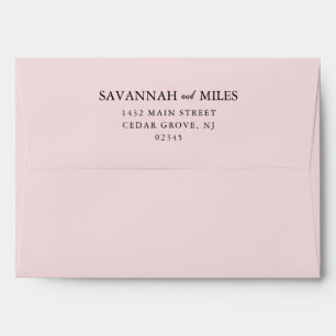 Tropical palm leaf coral pink invitation envelope