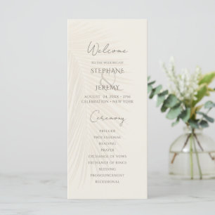 Tropical Palm Leaf Desert Wedding Program