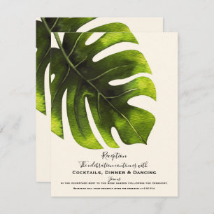 Tropical Palm Leaf Elegant Wedding Reception Invitation