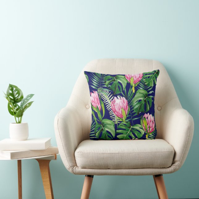 Tropical Palm Leaf Floral Cushion (Chair)