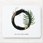Tropical Palm Leaf Letter O Monogram Personalised Mouse Pad<br><div class="desc">Customisable letter O monogram mousepad featuring watercolor tropical palm leaf,  faux gold foil leaf and black watercolor brush accents. Personalise this tropical monogram mousepad by your name or other details. This boho letter O monogram mousepad will be perfect as a gift. Other letters are available.</div>