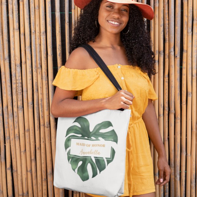 Tropical Palm Leaf Maid of honour Wedding Tote Bag (Creator Uploaded)