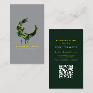 Tropical Palm Leaf Paint Swirl Design – Custom Business Card