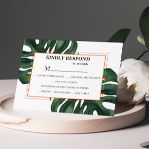 Tropical Palm Leaf Response Card RSVP