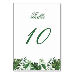 Tropical Palm Leaf Table Numbers
