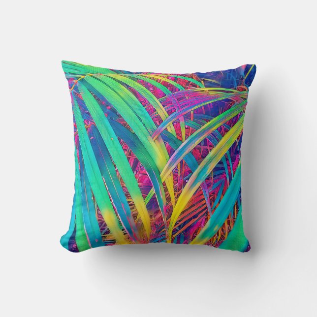 Tropical palm leaf texture background. Palm leaf i Cushion (Front)