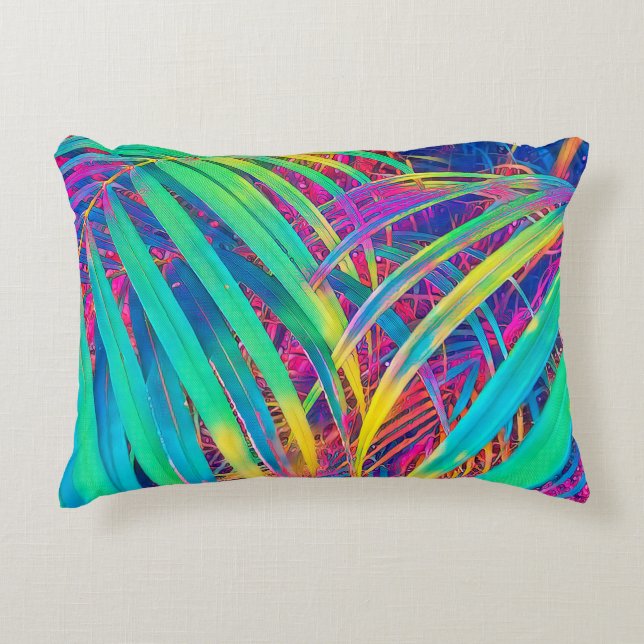 Tropical palm leaf texture background. Palm leaf i Decorative Cushion (Front)