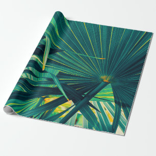 Tropical palm leaf texture background, Striped of Wrapping Paper