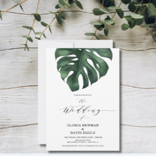 Tropical Palm Leaf  Wedding Invitation