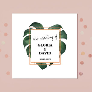Tropical Palm Leaf  Wedding  Napkin