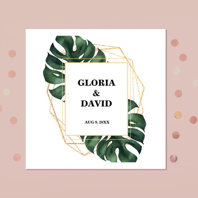 Tropical Palm Leaf  Wedding  Napkins (Creator Uploaded)
