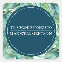 Tropical Palm Leave Back To School Bookplate