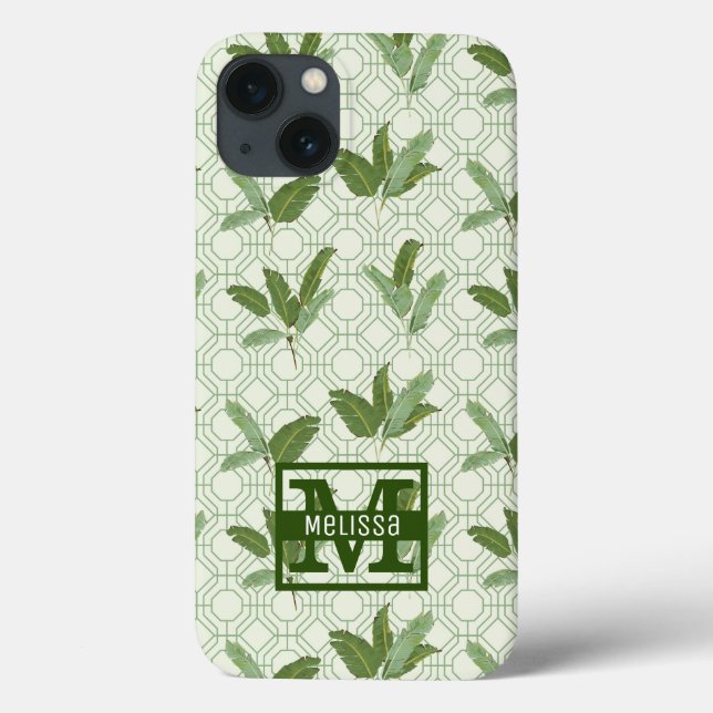 Tropical Palm Leaves | Add Your Name Case-Mate iPhone Case (Back)