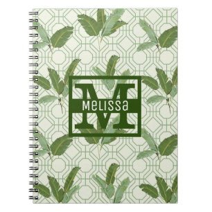 Tropical Palm Leaves Add Your Name Notebook