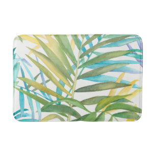 Tropical Palm Leaves Bath Mat