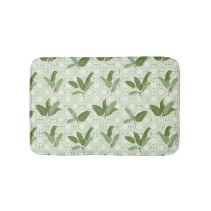 Tropical Palm Leaves Bath Mat