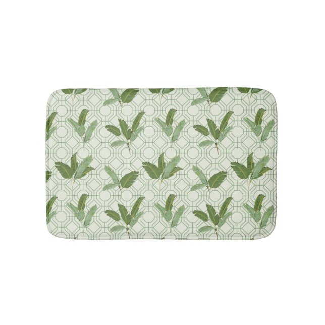 Tropical Palm Leaves Bath Mat (Front)
