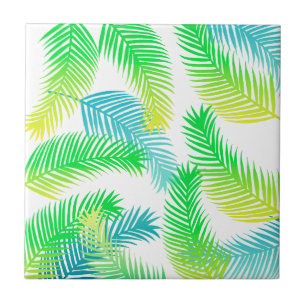 Tropical Palm Leaves Ceramic Tile Green Jungle