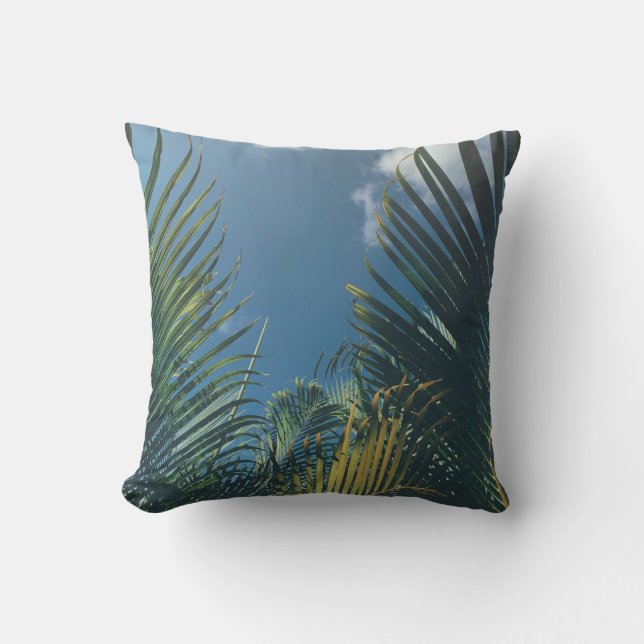 TROPICAL PALM LEAVES CUSHION (Front)