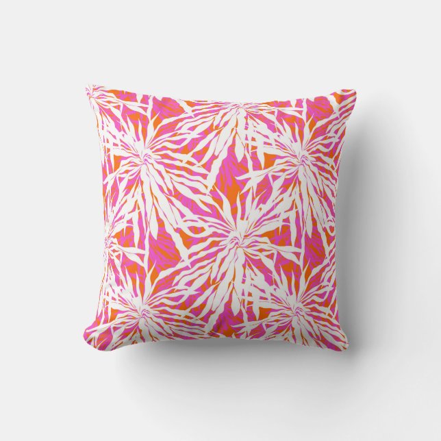 Tropical Palm Leaves Cushion (Front)