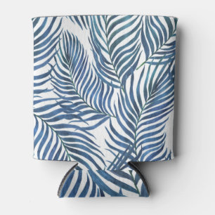 Tropical Palm Leaves Dark Pattern Can Cooler
