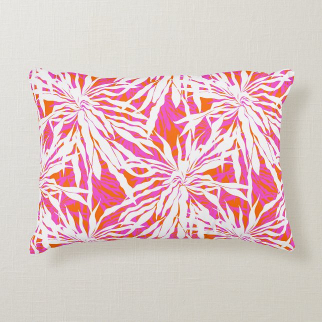 Tropical Palm Leaves Decorative Cushion (Front)